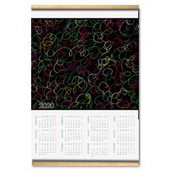 fili colorati Calendario su arazzo A3