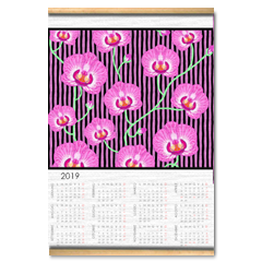 orchidee Calendario su arazzo A3