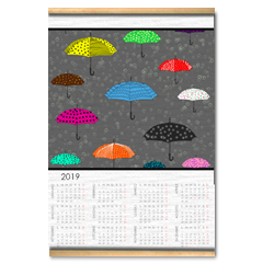 ombrelli Calendario su arazzo A3