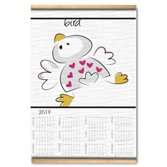 Uccellino Calendario su arazzo A3