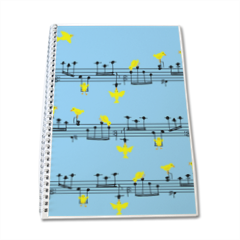 uccellini e note musicali Quaderno A4