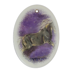 Violet Horse Decorazioni Natalizie in Ceramica