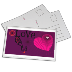 drawing LOVE Foto su Cartoline 