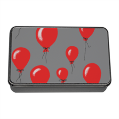 red baloons Scatola di latta rettangolare con foto