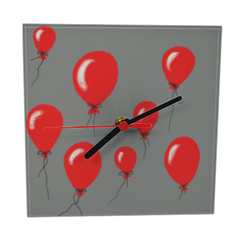 red baloons Orologio vetro quadrato con foto 