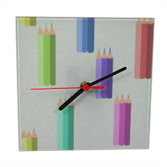 matite colorate Orologio vetro quadrato con foto 