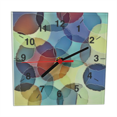 Cerchi colorati 1 Orologio vetro quadrato con foto 