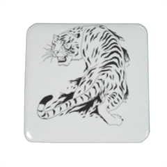 Tigre bianca  Spille personalizzate quadrate