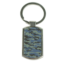 Blue camouflage  Portachiavi metallo rettangolare
