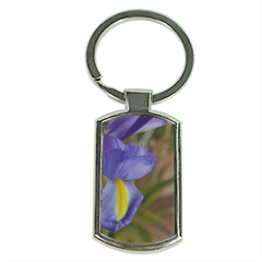 Iris viola Portachiavi metallo rettangolare