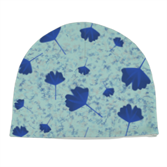foglie blu Cappello in pile