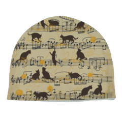 gattini e note musicali Cappello in pile