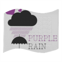 Pioggia Viola - Puzzle con cornice onda