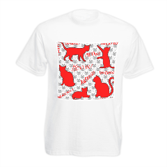gattini rossi T-shirt bambino in cotone
