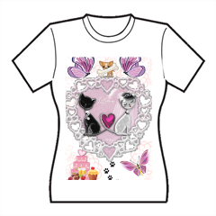 Sweet Love with Dog T-shirt donna in cotone