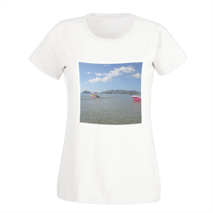 Laganas beach Greece T-shirt donna in cotone
