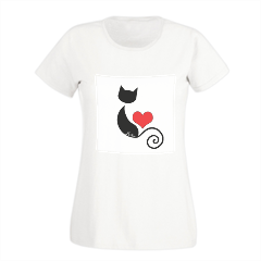 I love T-shirt donna in cotone