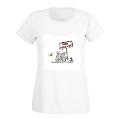 happy father's day T-shirt donna in cotone