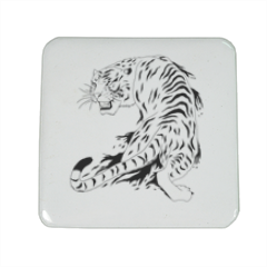 Tigre bianca  Magnete da frigo quadrato