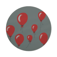 red baloons Tagliere in vetro tondo