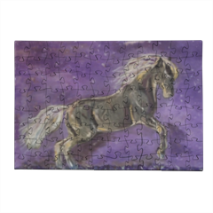 Violet Horse Puzzle in Legno Small 