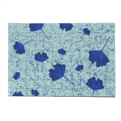 foglie blu Puzzle in Legno Small 