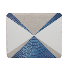 Snake blue and sand Mousepad in pelle