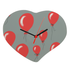 red baloons Orologio cuore in vetro grande