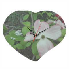 Fiore Rosa Orologio cuore in vetro grande