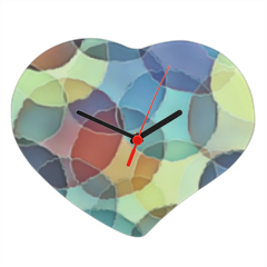 Cerchi colorati 1 Orologio cuore in vetro grande