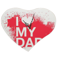 I Love My Dad - Orologio cuore in masonite grande