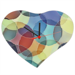 Cerchi colorati 1 Orologio cuore in masonite grande