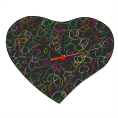 fili colorati Orologio cuore in masonite piccolo