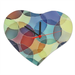Cerchi colorati 1 Orologio cuore in masonite piccolo