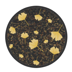 foglie gialle Tappeto in gomma tondo