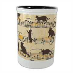 gattini e note musicali Portaposate in ceramica