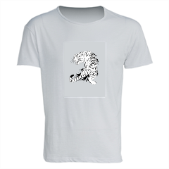 Tigre bianca  T-shirt in cotone fiammato uomo
