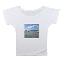 Laganas beach Greece T-shirt donna scollo largo