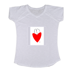 The heart T-shirt scollo a V donna