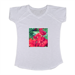 Rose di montagna T-shirt scollo a V donna