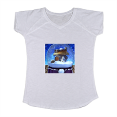 Globo di Neve Fantasy T-shirt scollo a V donna