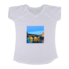 Pavia dal borgo basso T-shirt scollo a V donna