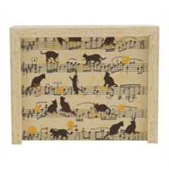 gattini e note musicali Scatola portaoggetti in legno