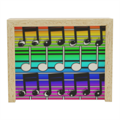 note musicali Scatola portaoggetti in legno