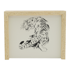 Tigre bianca  Scatola portaoggetti in legno
