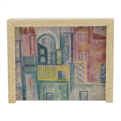 Paesaggio Case astratto Scatola portaoggetti in legno