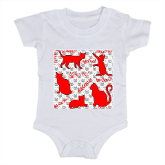 gattini rossi Body neonato con bottoncini