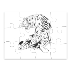 Tigre bianca  Puzzle magnetico 13x10