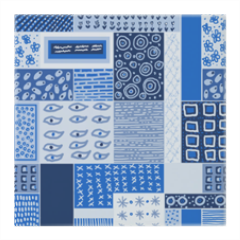 geometrie in azzurro Mosaico in ceramica personalizzato
