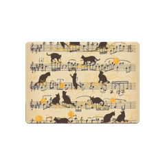 gattini e note musicali Calamita in legno 7x5 cm